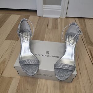 Bandolino Silver Ankle-Strap Evening Sandals